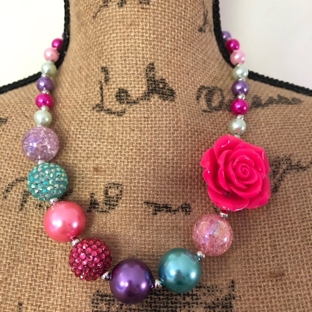 🩷💜🩵Y2Kitsch - Handmade Chunky Beaded Necklace🩵💜🩷